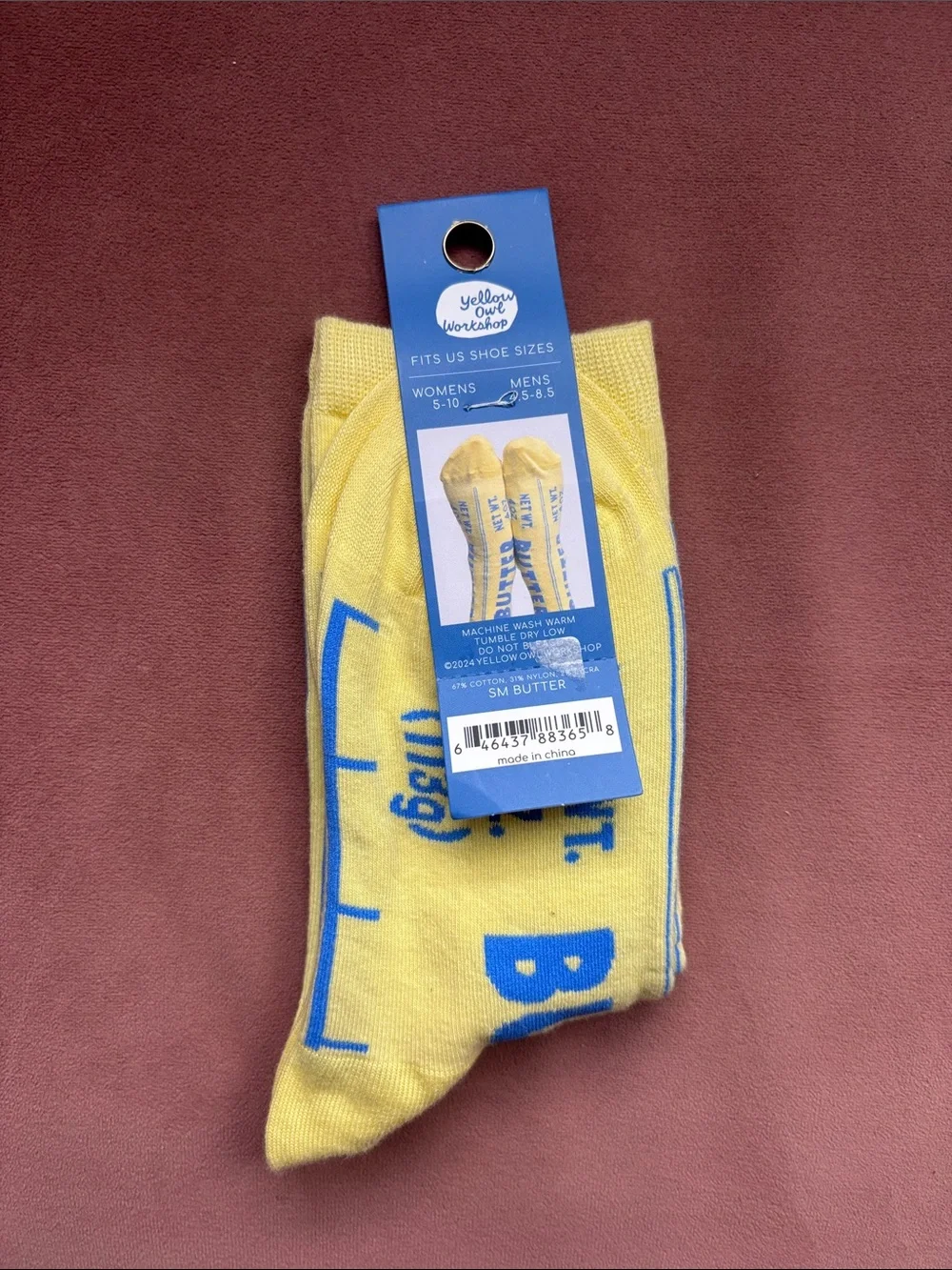 Yellow & Blue 'Butter' Crew Socks